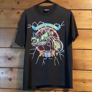 Rare Harley Davidson Lightning Bolt T-Shirt Size L